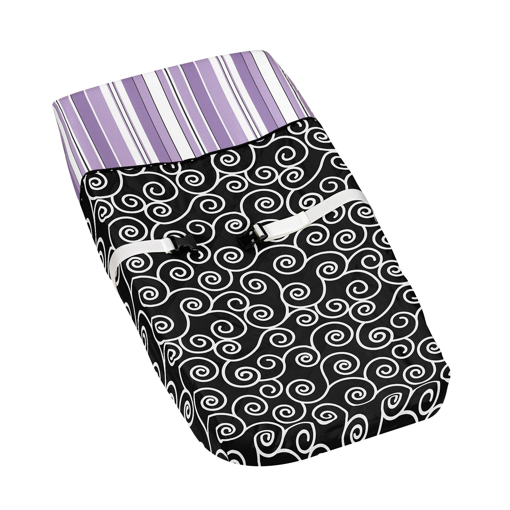 Sweet Jojo Designs Purple And Black Kaylee Baby Changing Pad Cover (100 percent CottonColor/Pattern PurpleGender Girl )