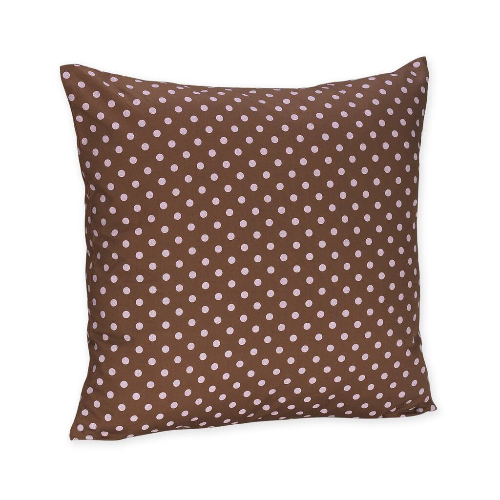 Sweet JoJo Designs Pink and Brown Mini Polka Dot Throw Pillow