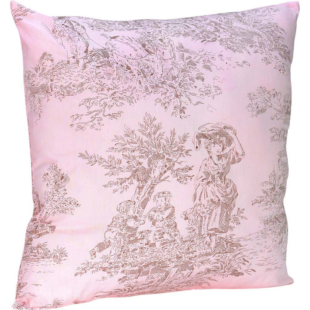 Sweet JoJo Designs Pink and Brown Toile Accent Throw Pillow