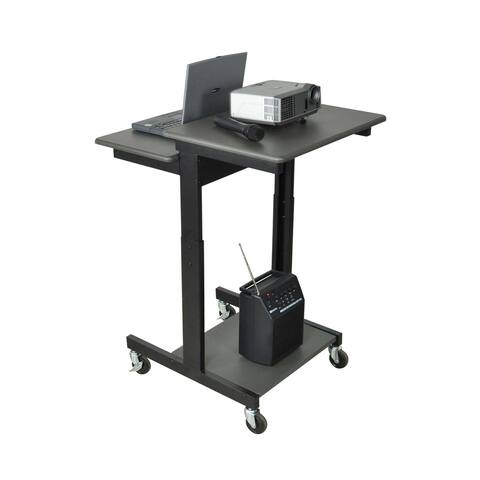 Offex Multimedia Mobile Height Adjustable Computer / Laptop Presentation Workstation Desk Lectern Stand