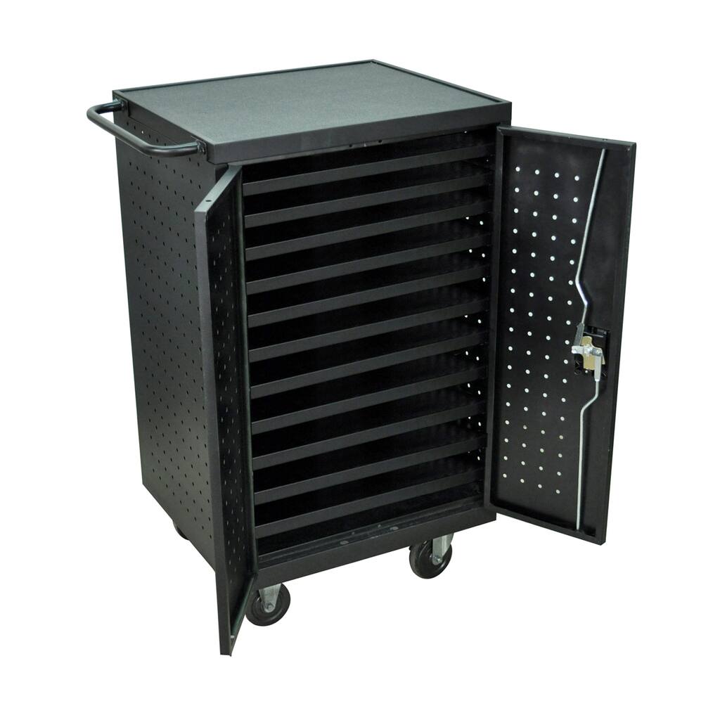 Offex 24 inch surge suppressing Electric Tablet/Laptop Charging Station With Outlet and Locking Doors