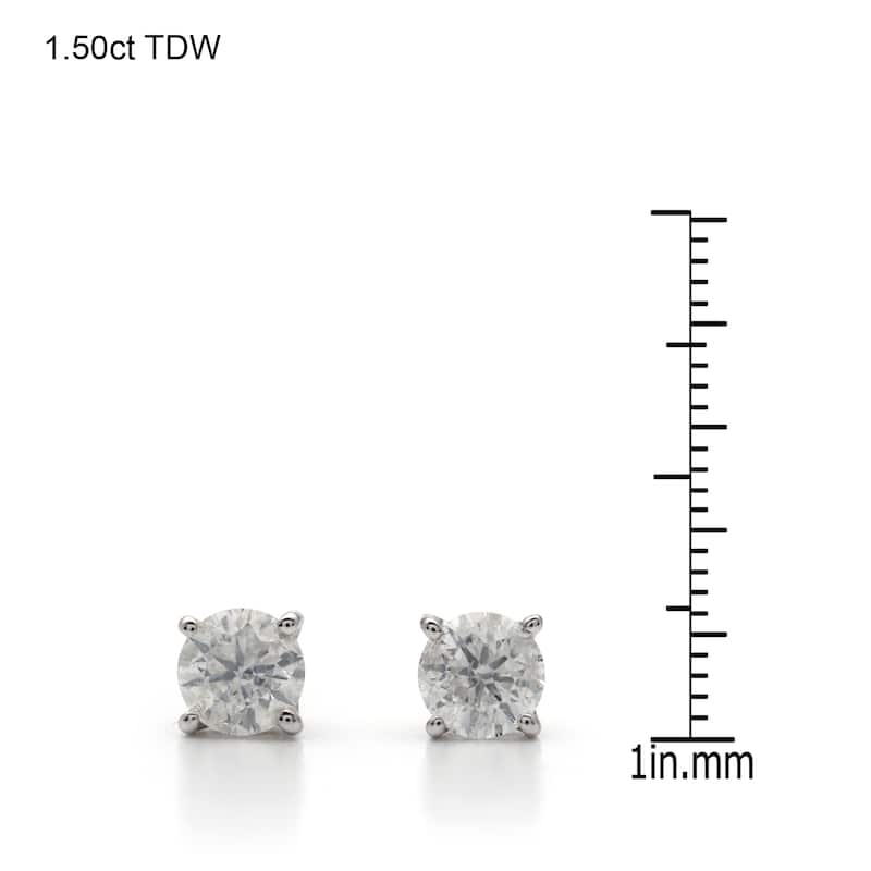 14k White Gold 1/4 to 3ct TW Clarity Enhanced Diamond Stud Earrings (I-J, I2-I3)