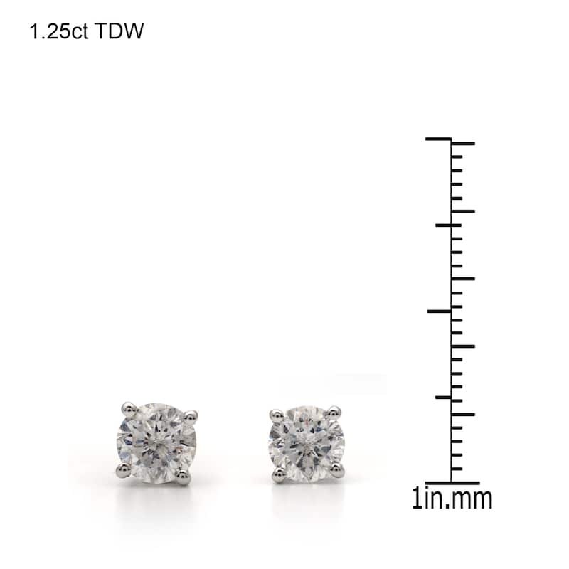 14k White Gold 1/4 to 3ct TW Clarity Enhanced Diamond Stud Earrings (I-J, I2-I3)