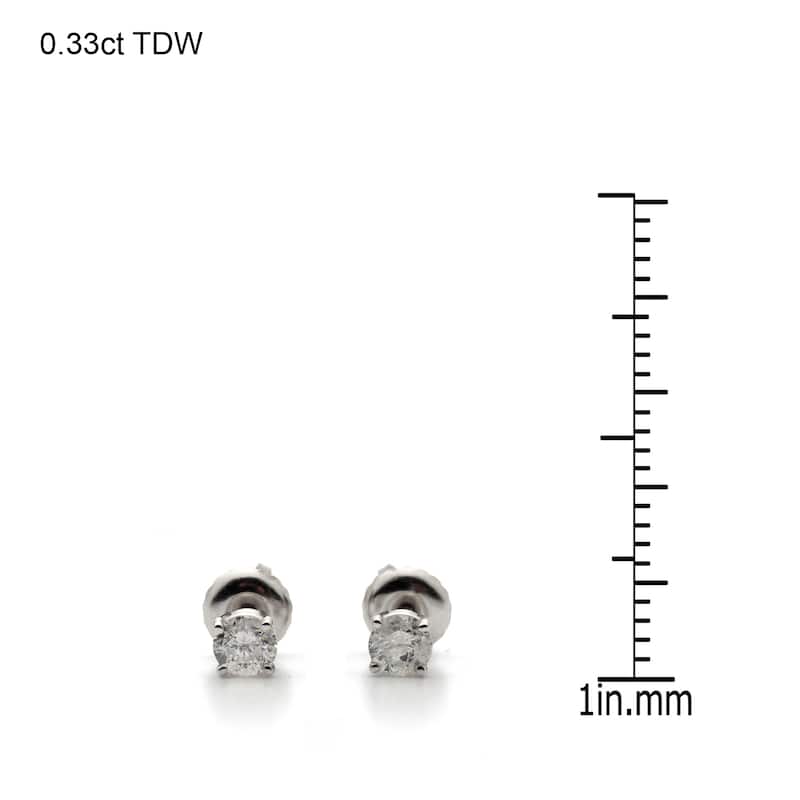 14k White Gold 1/4 to 3ct TW Clarity Enhanced Diamond Stud Earrings (I-J, I2-I3)