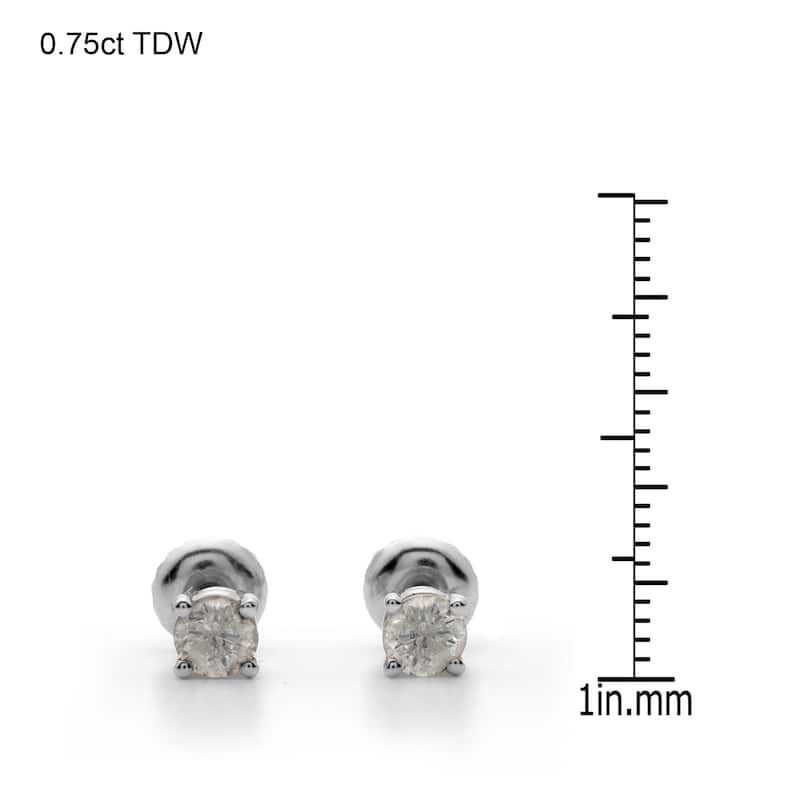 14k White Gold 1/4 to 3ct TW Clarity Enhanced Diamond Stud Earrings (I-J, I2-I3)