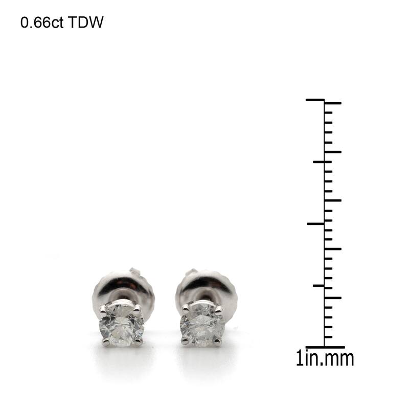14k White Gold 1/4 to 3ct TW Clarity Enhanced Diamond Stud Earrings (I-J, I2-I3)