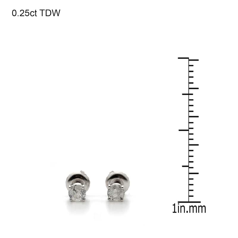 14k White Gold 1/4 to 3ct TW Clarity Enhanced Diamond Stud Earrings (I-J, I2-I3)