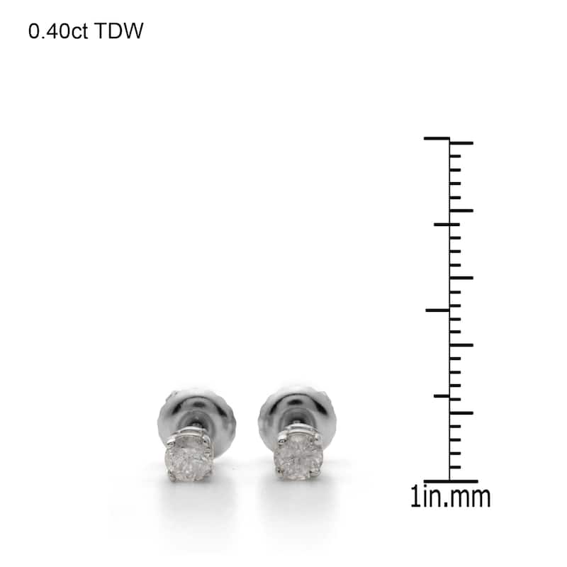 14k White Gold 1/4 to 3ct TW Clarity Enhanced Diamond Stud Earrings (I-J, I2-I3)