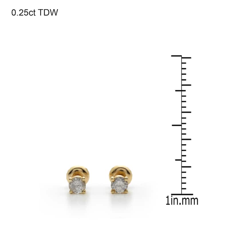 14k Yellow Gold 1/4 to 3ct TDW Clarity-Enhanced Diamond Stud Earrings (I-J, I2-I3)