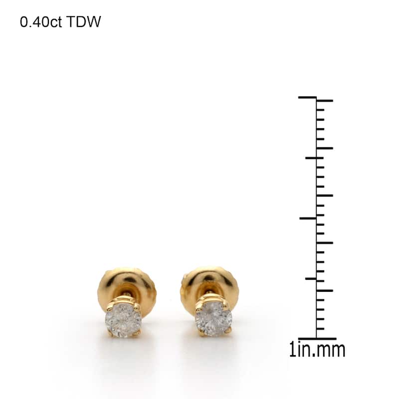 14k Yellow Gold 1/4 to 3ct TDW Clarity-Enhanced Diamond Stud Earrings (I-J, I2-I3)