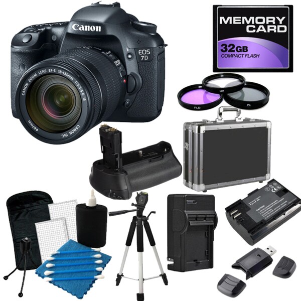 Canon EOS 7D 19MP Digital SLR Camera with 18-135 IS Lens Pro Bundle