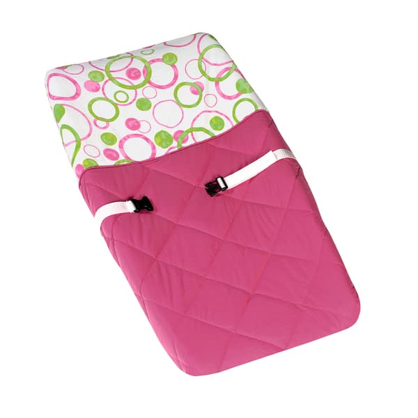 Sweet JoJo Designs Circles Pink and Green Baby Changing Pad Cover Bed