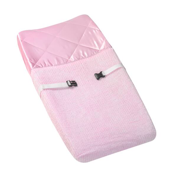 Sweet Jojo Designs Pink Chenille and Satin Girls Changing Pad Cover