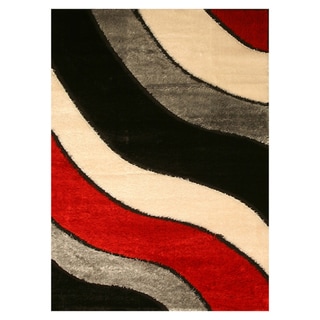 Paris Shaggy Red/ Multi Rug EORC Runner Rugs