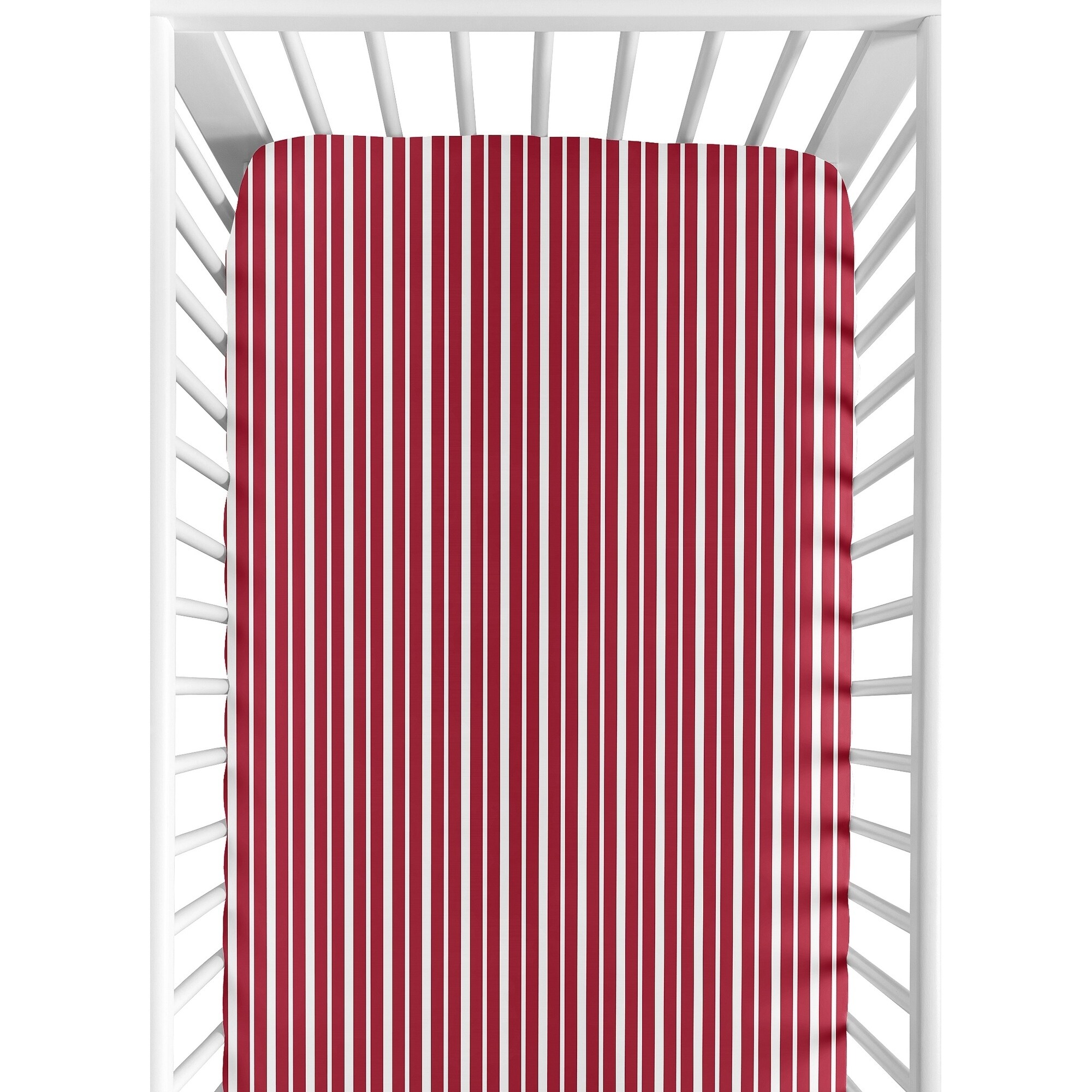 Shop Sweet Jojo Designs Vintage Aviator Red Stripe Fitted Crib