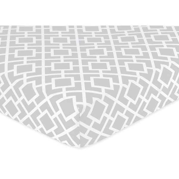 Sweet JoJo Designs Grey and White Fitted Crib Sheet. Opens flyout.