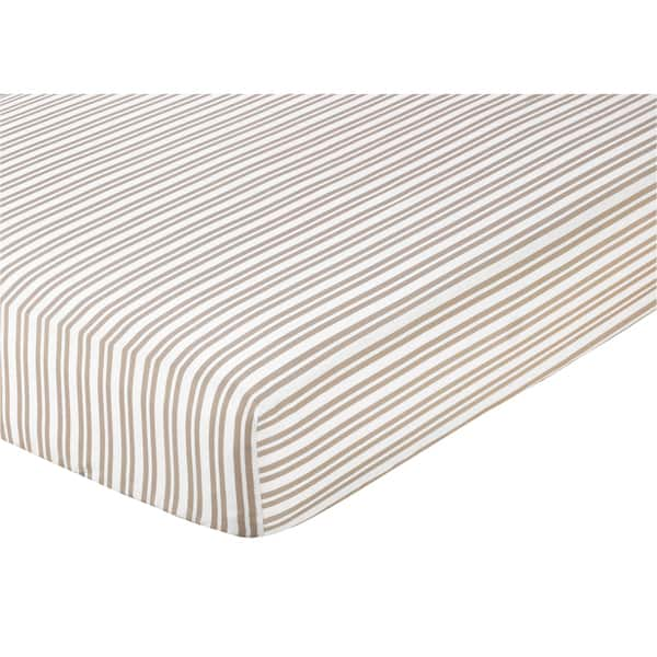 Shop Sweet Jojo Designs Taupe Striped Fitted Crib Sheet