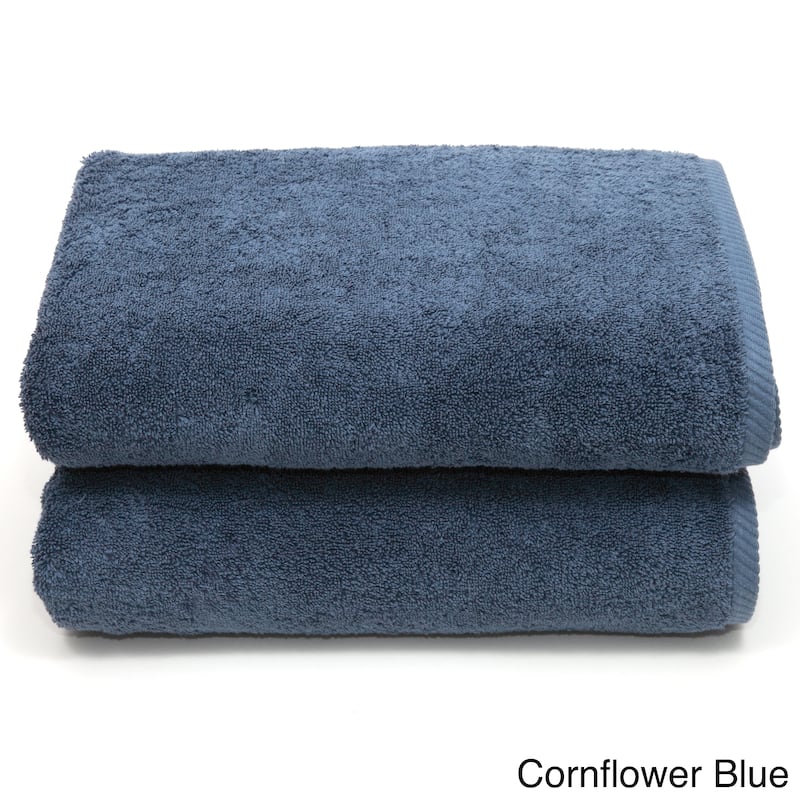 Authentic Hotel and Spa Plush Soft Twist Turkish Cotton Bath Towel (Set of 2) - Cornflower
