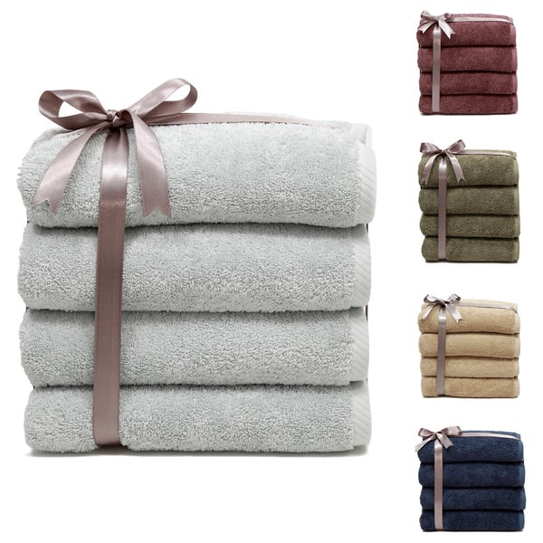 Aston & Arden Luxury Turkish Hand Towels, 4-Pack, 600 GSM, Extra