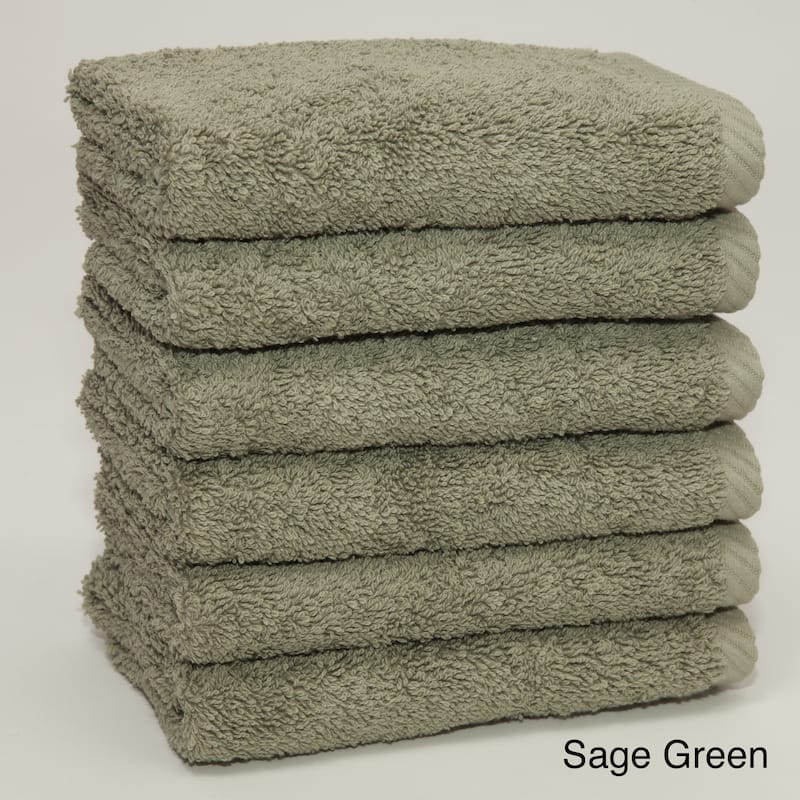 Authentic Hotel and Spa Plush Soft Twist Turkish Cotton Washcloth (Set of 6)