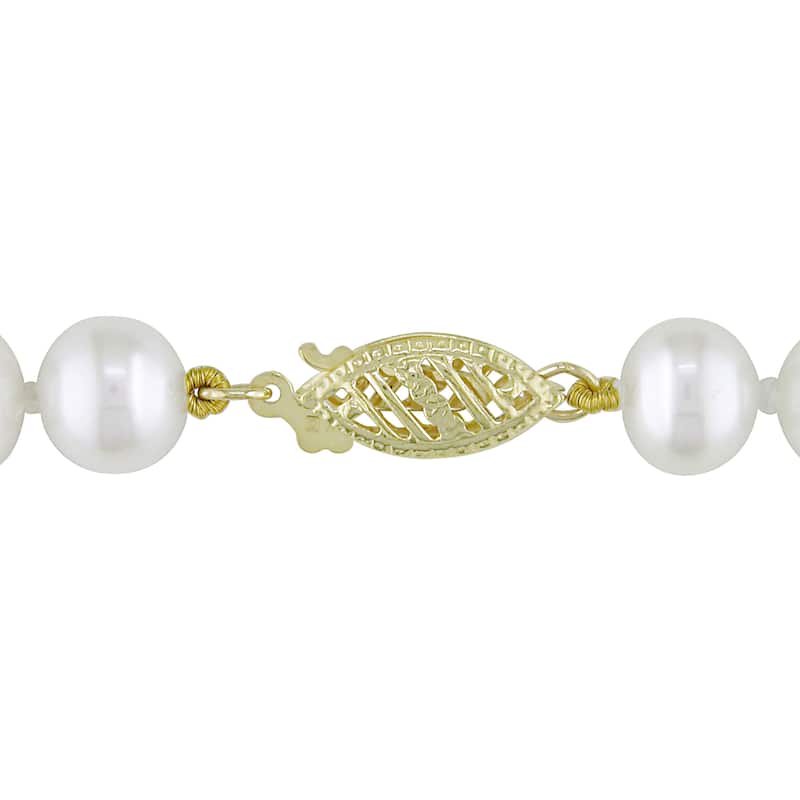 Miadora 14k Yellow Gold Baroque-Shaped Cultured Freshwater Pearl Bracelet (6.5-7 mm)