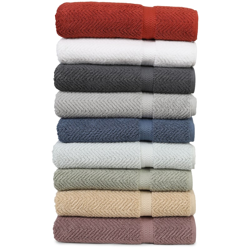 Authentic Hotel and Spa Herringbone Weave Turkish Cotton Bath Towel (Set of 2)