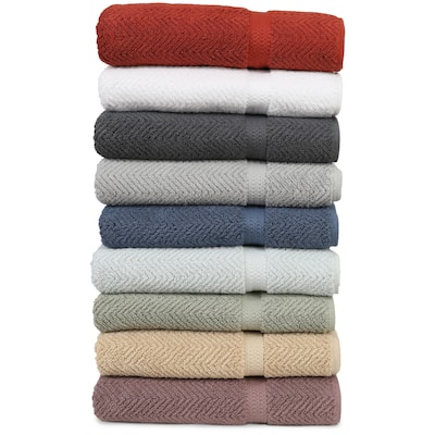 Authentic Hotel and Spa Herringbone Weave Turkish Cotton Bath Towel (Set of 2)