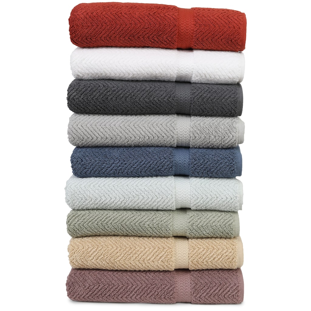 Authentic Hotel and Spa Herringbone Weave Turkish Cotton Bath Towel (Set of 2)