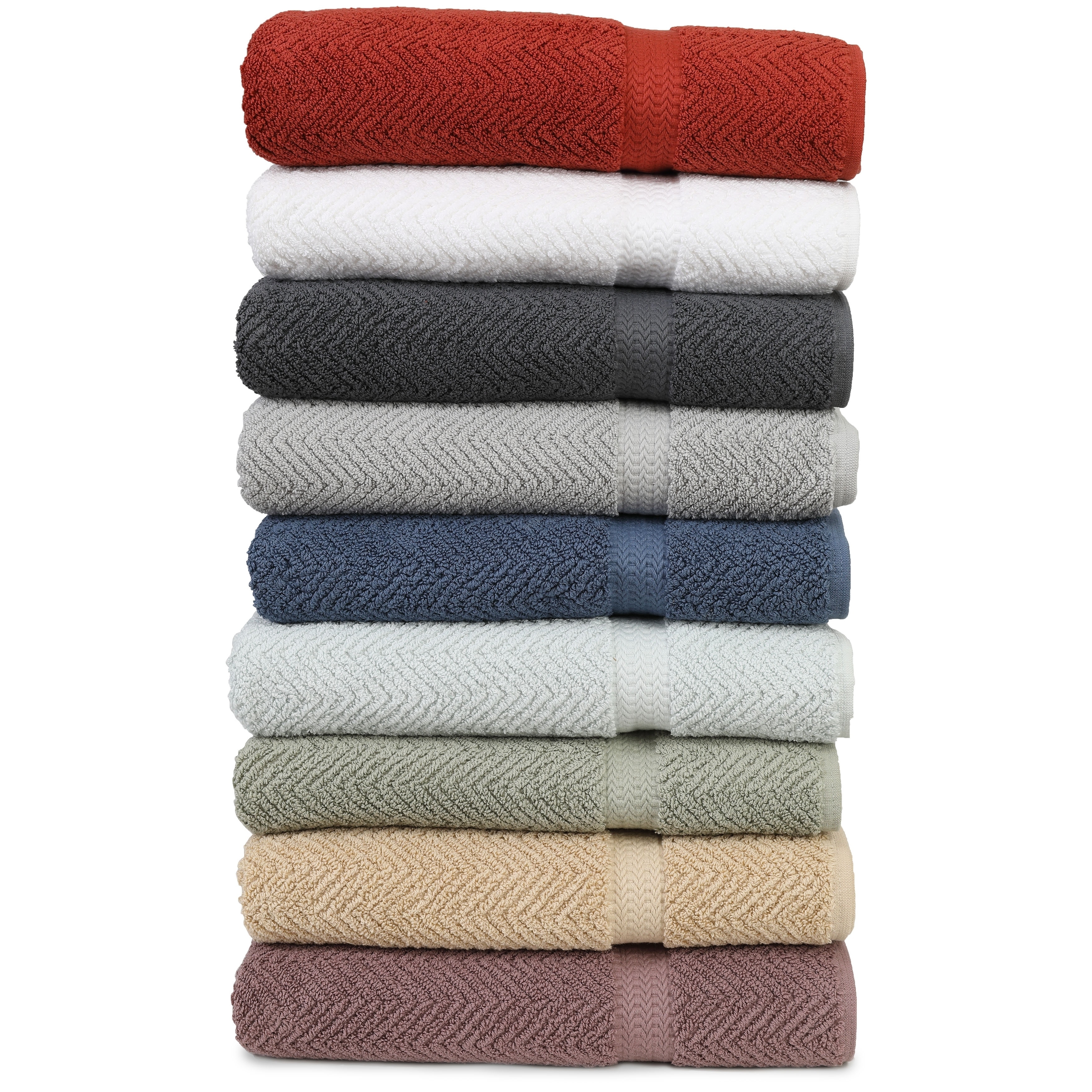 Authentic Hotel and Spa Herringbone Weave Turkish Cotton Bath Towel (Set of 2)