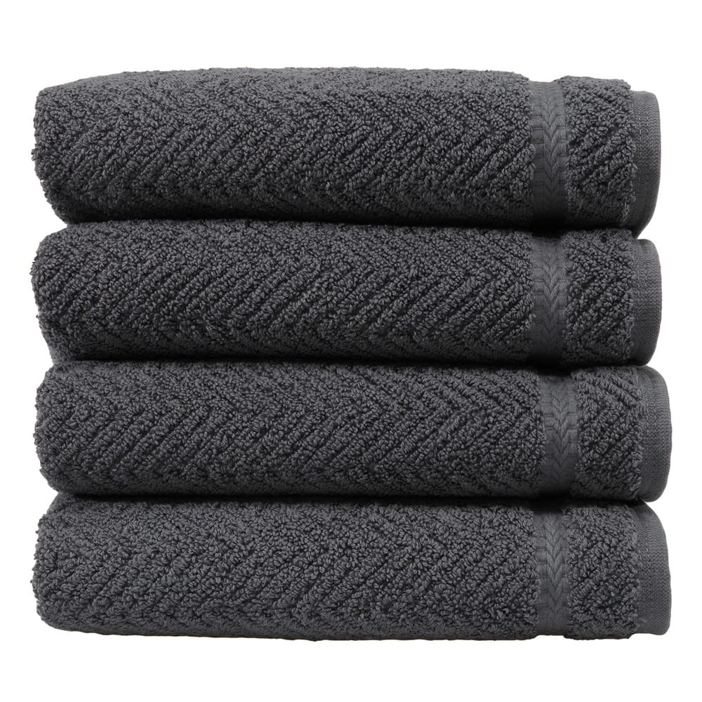 Authentic Hotel and Spa Herringbone Weave Turkish Cotton Hand Towel (set of 4)