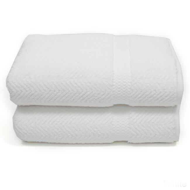 Authentic Hotel and Spa Herringbone Weave Turkish Cotton Hand Towel (set of 4) - White