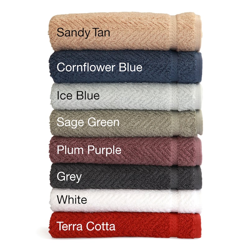 Authentic Hotel and Spa Herringbone Weave Turkish Cotton Hand Towel (set of 4)