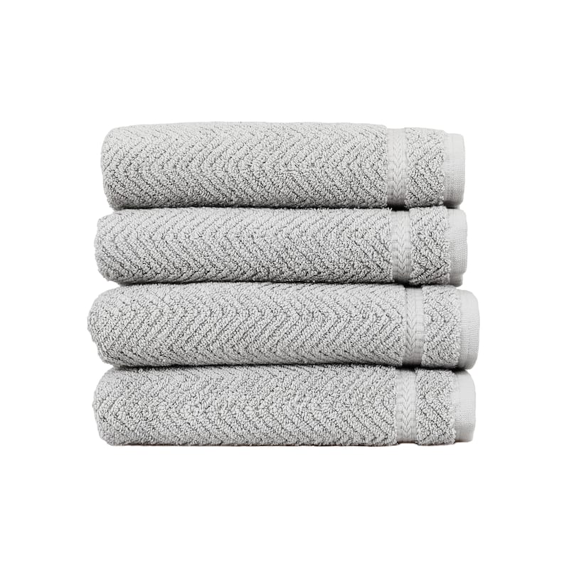 Authentic Hotel and Spa Herringbone Weave Turkish Cotton Hand Towel (set of 4)