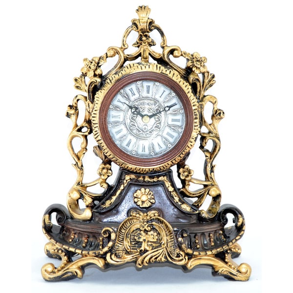 Fabulous Antique Style Polyresin 11-Inch Table Clock