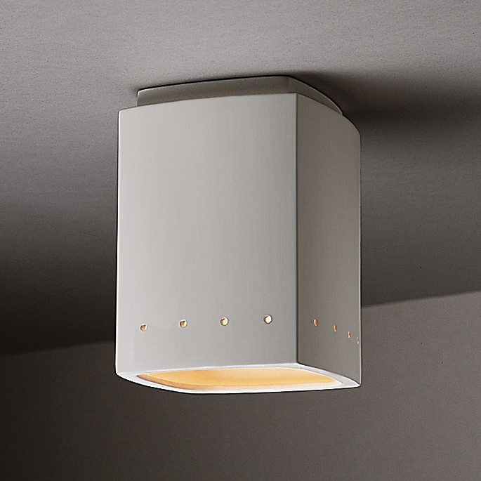 Rectangular Ceramic Bisque 1-light Flush Mount