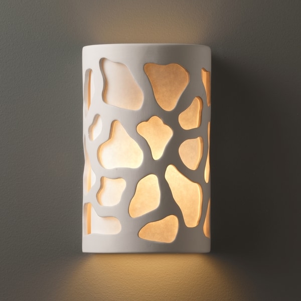 2 light ADA Approved Cobblestones Ceramic Bisque Wall Sconce Sconces & Vanities