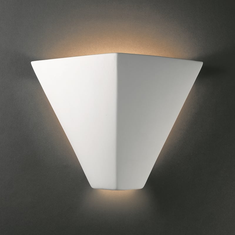 Trapezoidal Ceramic Bisque 1-light ADA Wall Sconce