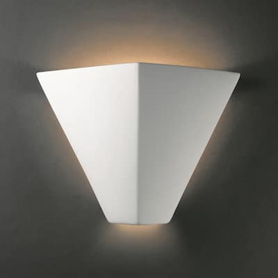 Trapezoidal Ceramic Bisque 1-light ADA Wall Sconce
