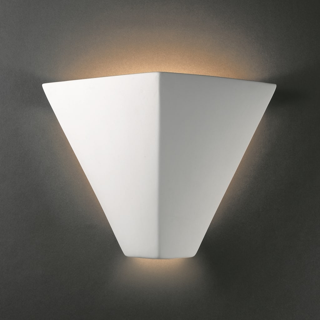 Trapezoidal Ceramic Bisque 1-light ADA Wall Sconce