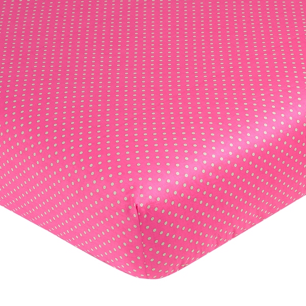 Sweet JoJo Designs Jungle Friends Pink Polka Dot Fitted Crib Sheet Sweet Jojo Designs Baby Bed Sheets
