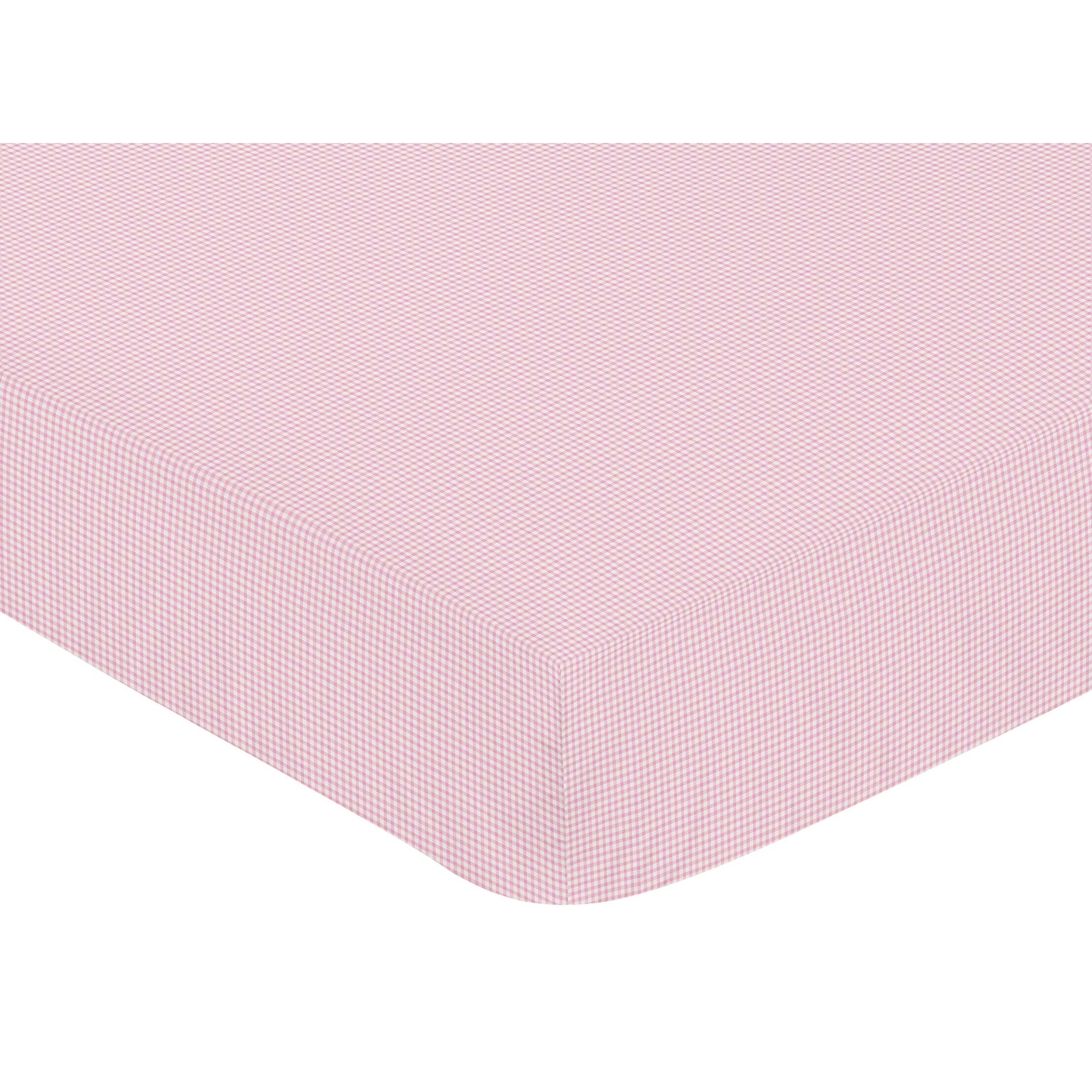 pink gingham crib sheet