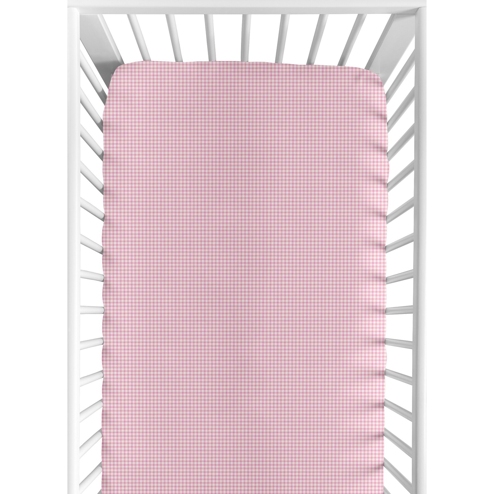 Shop Sweet Jojo Designs Pink Gingham Print Fitted Crib Sheet