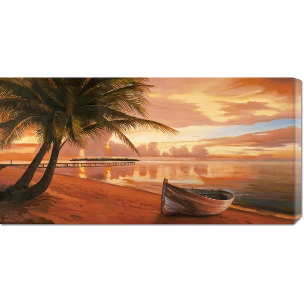 Adriano Galasso 'Tramonto ai tropici' Stretched Canvas Art Canvas