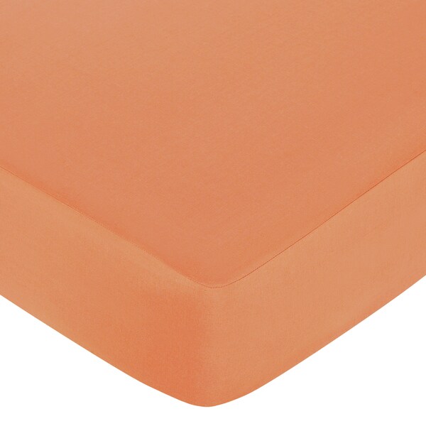 Sweet JoJo Designs Surf Solid Orange Fitted Crib Sheet Overstock