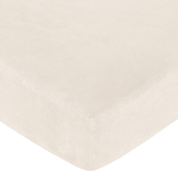 Shop Sweet JoJo Designs Cream Microsuede Fitted Crib Sheet Free