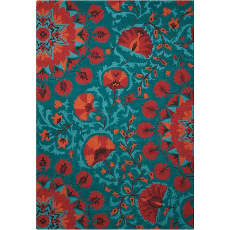 Nourison Suzani Abstract Floral Textured Hand-tufted Area Rug