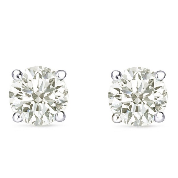 Auriya 14k Gold 1 carat to 3ct TW Round Clarity-enhanced Diamond Stud Earrings
