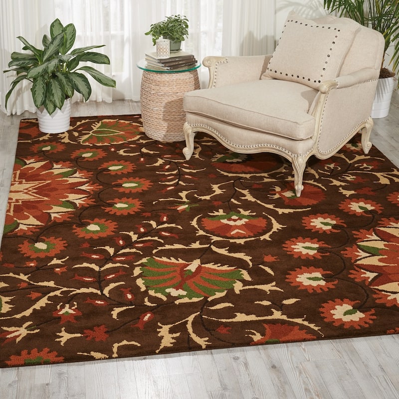 Nourison Suzani Abstract Floral Textured Hand-tufted Area Rug