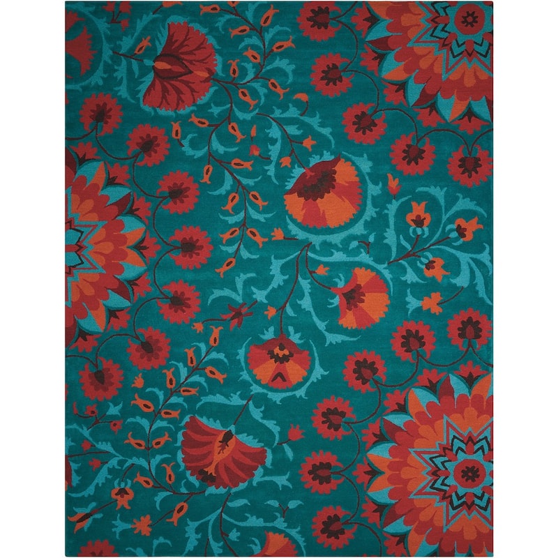 Nourison Suzani Abstract Floral Textured Hand-tufted Area Rug