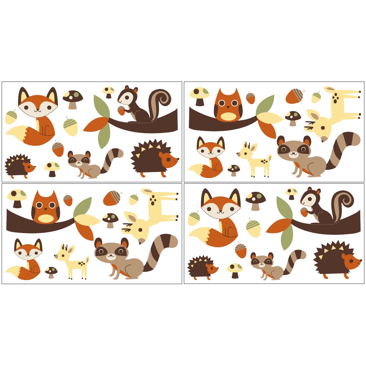 Sweet Jojo Designs Forest Friends Wall Decal Stickers (set Of 4) (PaperHanging instructions Easy peel and stick backingDimensions (each) 10 inches high x 18 inches wideNOTE These decals are intended for standard flat wall finishes and may not adhere co